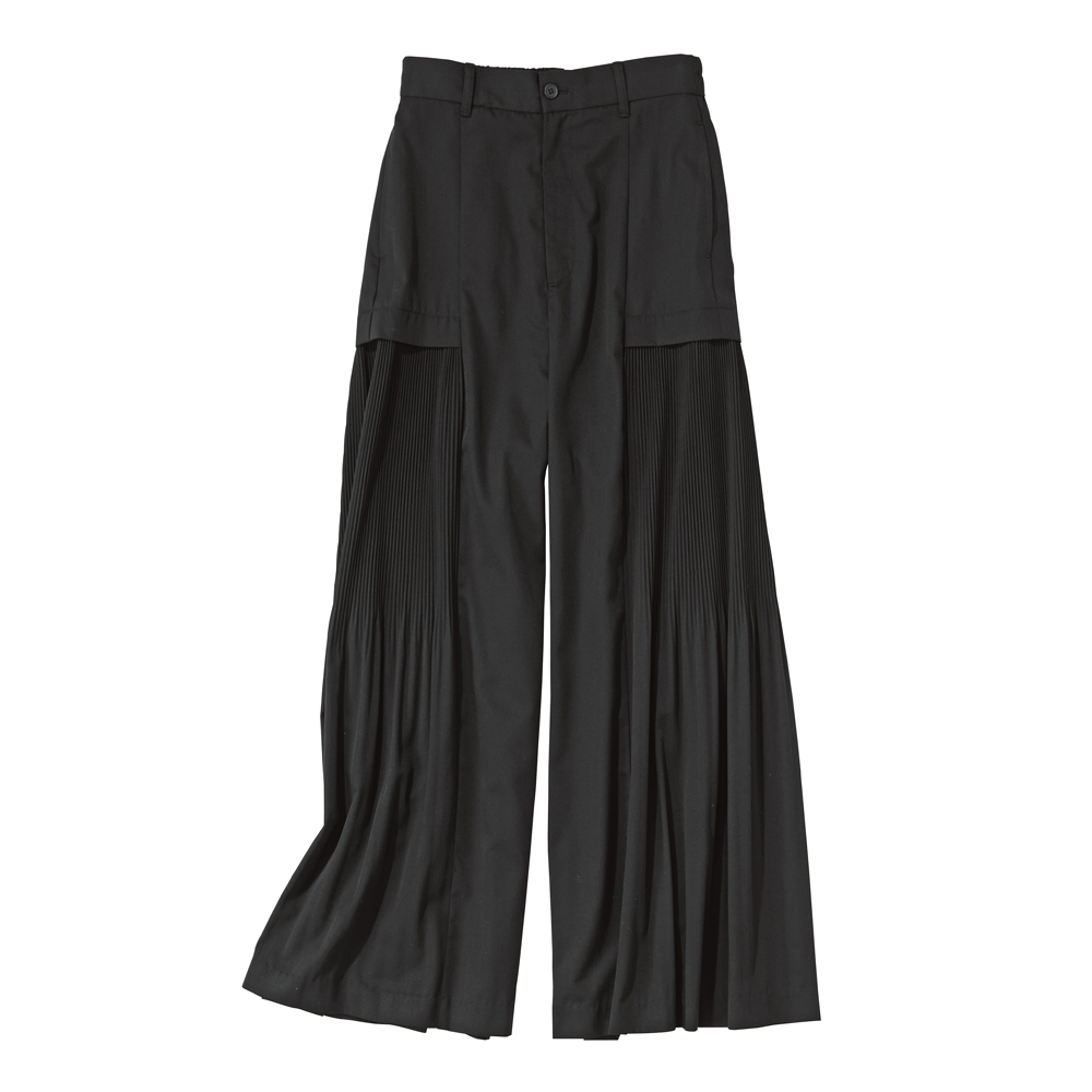 ATSURO TAYAMA/アツロウ タヤマ プリーツ切り替え ワイドパンツ ワイドパンツ パンツ 178302