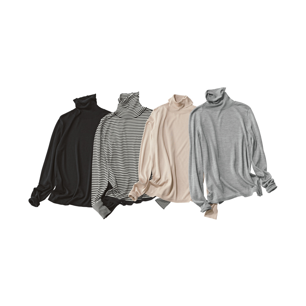 シルクニット タートルネック 長袖 プルオーバー ニットセーター ニット セーター 178801