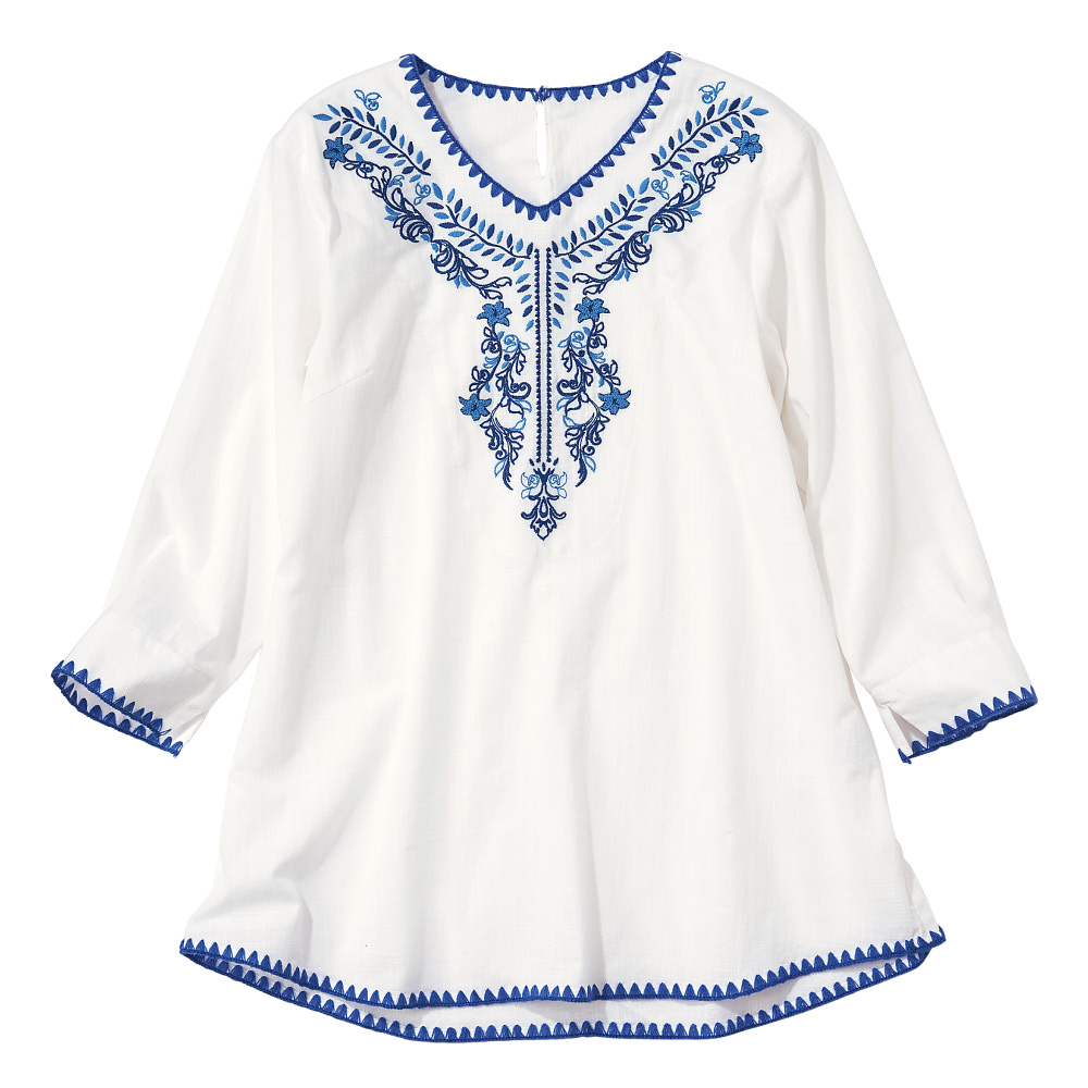 Queen Li/クイーンリー 刺しゅう入り カフタン チュニック デザインカットソー Tシャツ カットソー 180301