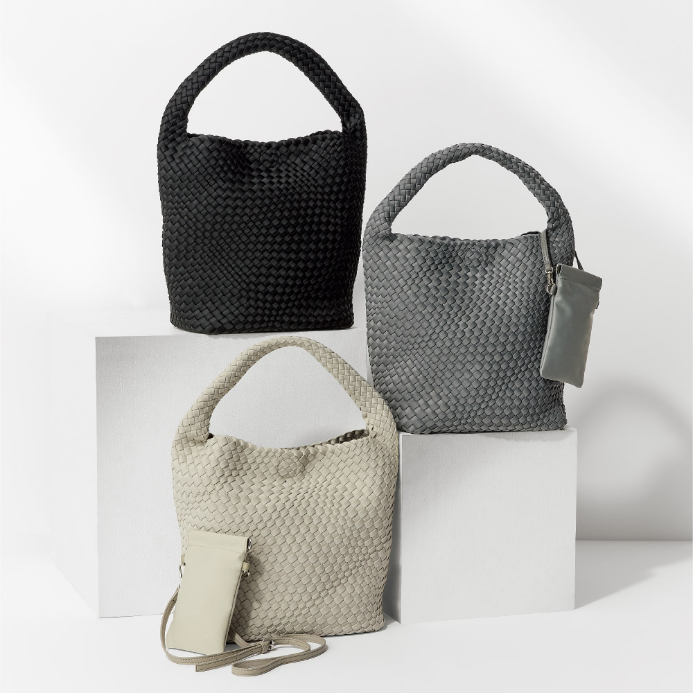 QUAY/キー ポシェット付き ナイロンメッシュ ワンハンドルバッグ かごバッグ メッシュバッグ バッグ 181901