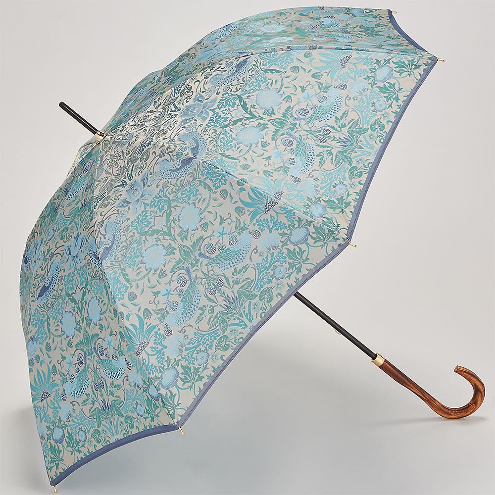 V&A モリス いちご泥棒 ジャカード生地晴雨兼用傘 折りたたみ傘