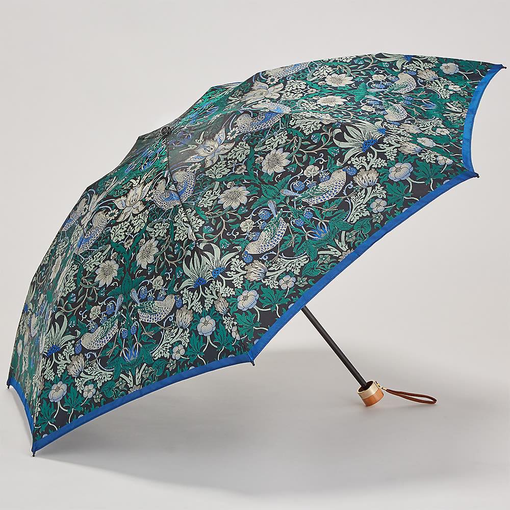 V&A モリス いちご泥棒 ジャカード生地晴雨兼用傘 折りたたみ傘