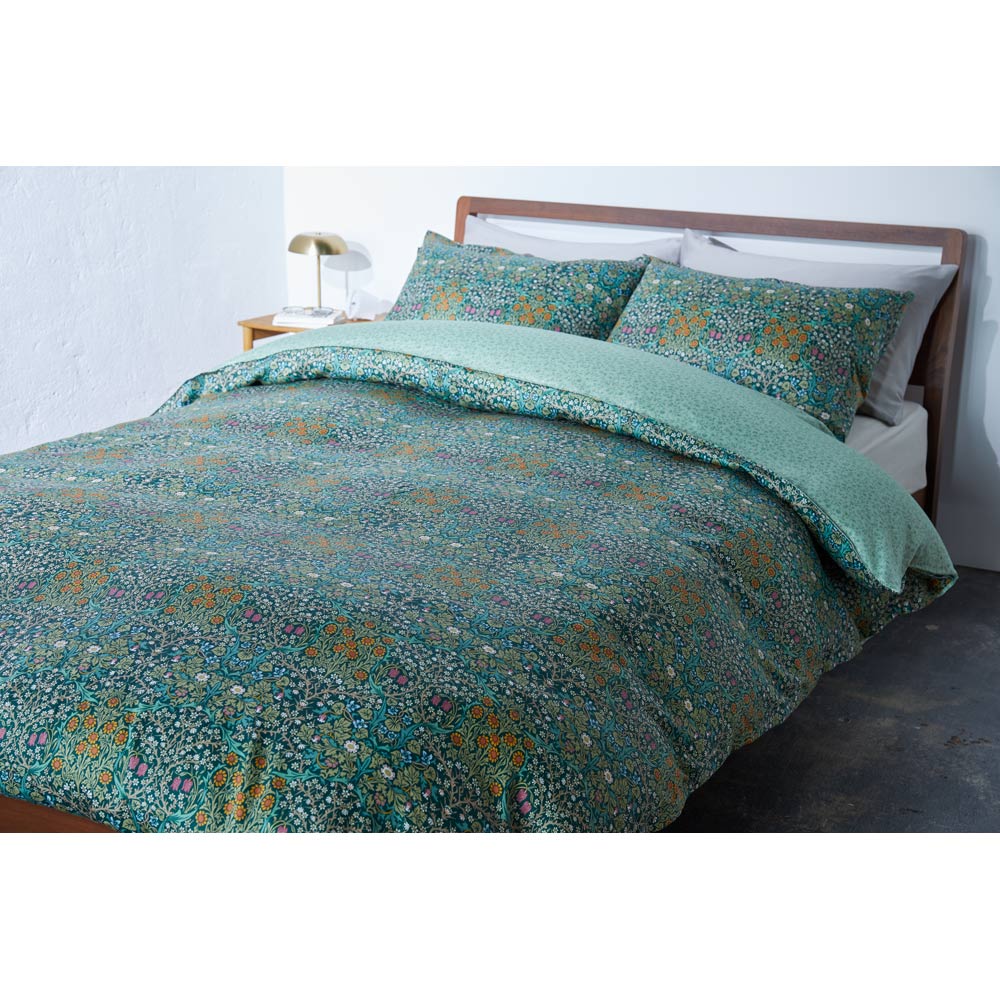 シリリュス　リバティ　掛け布団カバー　枕カバー　グリーン シリリュスリバティ掛け布団カバー枕カバーグリーン