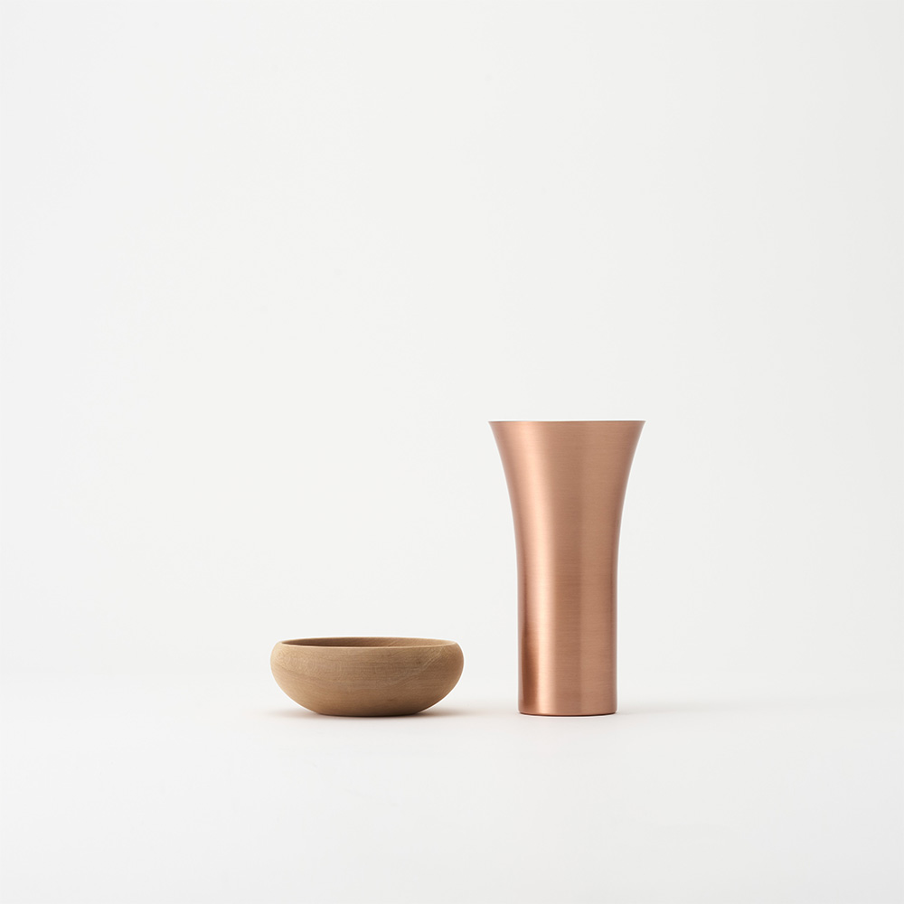 純銅製タンブラー1個 ナッツボウル付き(桐箱入り) グラス コップ 食器 カトラリー 550903