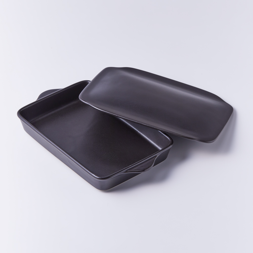 直火・電子レンジ・魚焼きグリル・オーブン・トースターで使えるフタ付き陶器グリラー(萬古焼) グリルパン 鍋 フライパン 551305