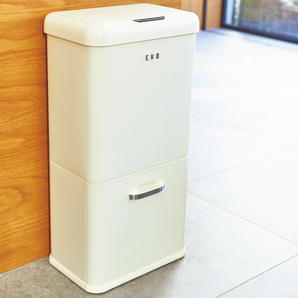 EKO 自動で開閉センサー式の2段分別（32Ｌ＋18Ｌ）ゴミ箱 キッチン 分別 ダストボックス 551802