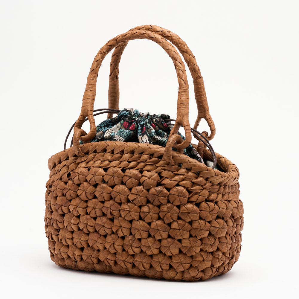 Fabric by ベストオブモリス山葡萄のかごバッグ【六角花編みラウンド】 かごバッグ メッシュバッグ バッグ 552501