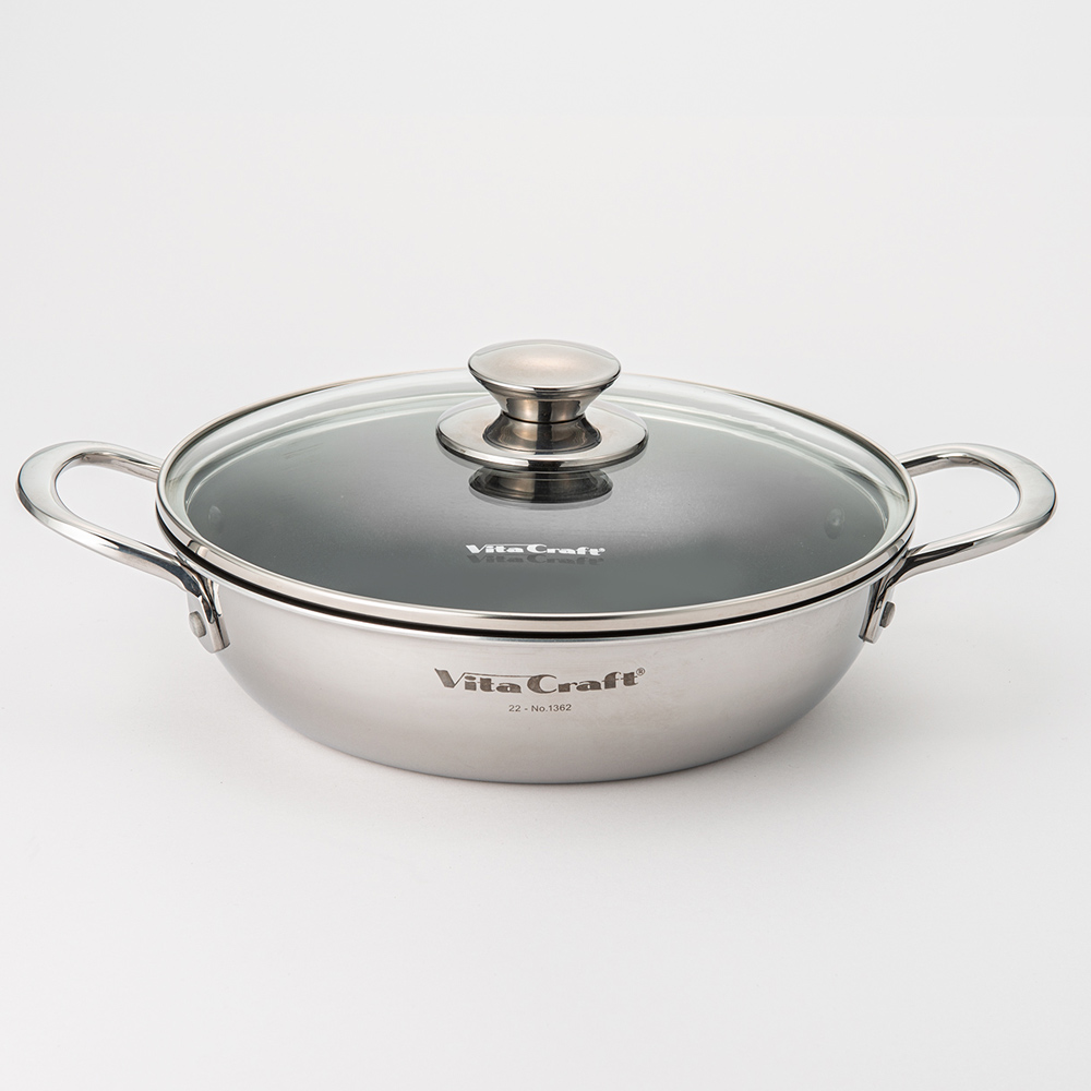 ビタクラフトテーブルパン(ガラスふた付き)【径22cm】 両手鍋 鍋 フライパン 551402