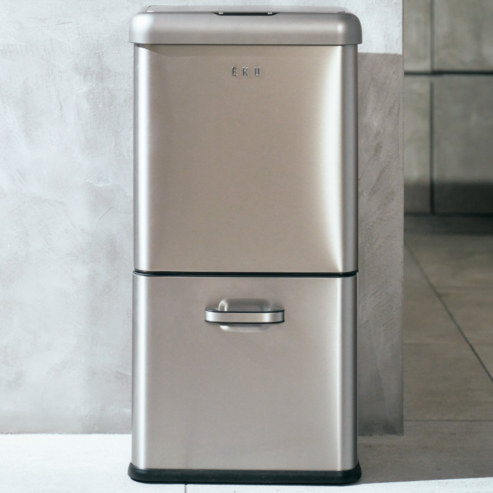 EKO 自動で開閉センサー式の2段分別（32Ｌ＋18Ｌ）ゴミ箱 キッチン 分別 ダストボックス 551802