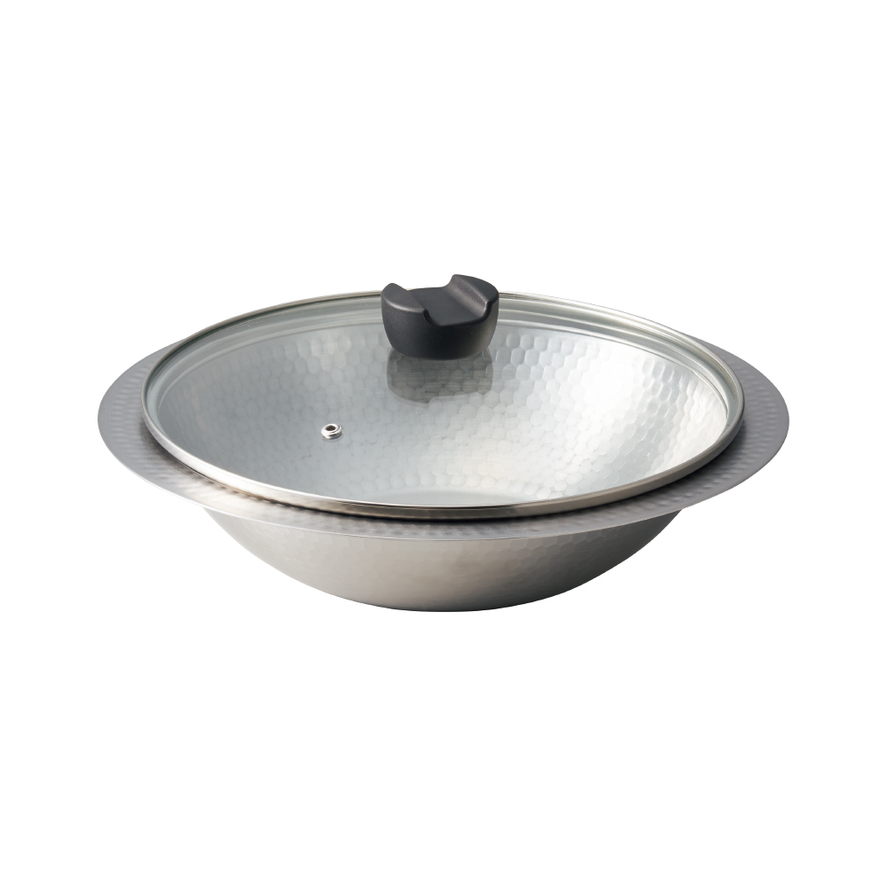 ≪径26cm(満水容量2.8L)≫彩食庵 IH対応よせしゃぶ鍋 ガラスふた付き 日本製 土鍋 卓上鍋 鍋 フライパン 600401