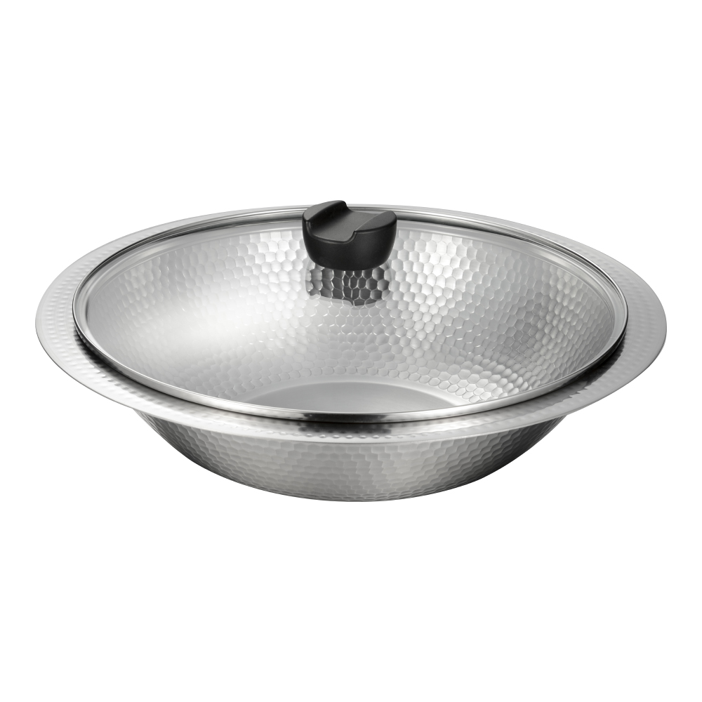 ≪径30cm(満水容量4.2L)≫彩食庵 IH対応よせしゃぶ鍋 ガラスふた付き 日本製 土鍋 卓上鍋 鍋 フライパン 600402