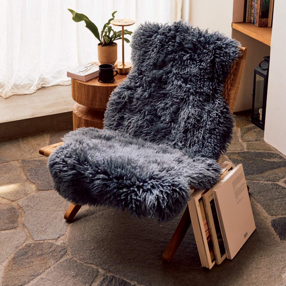 ≪2匹≫ スカンジロック ムートンロングヘアー ラグ 絨毯 カーペット マット 600707