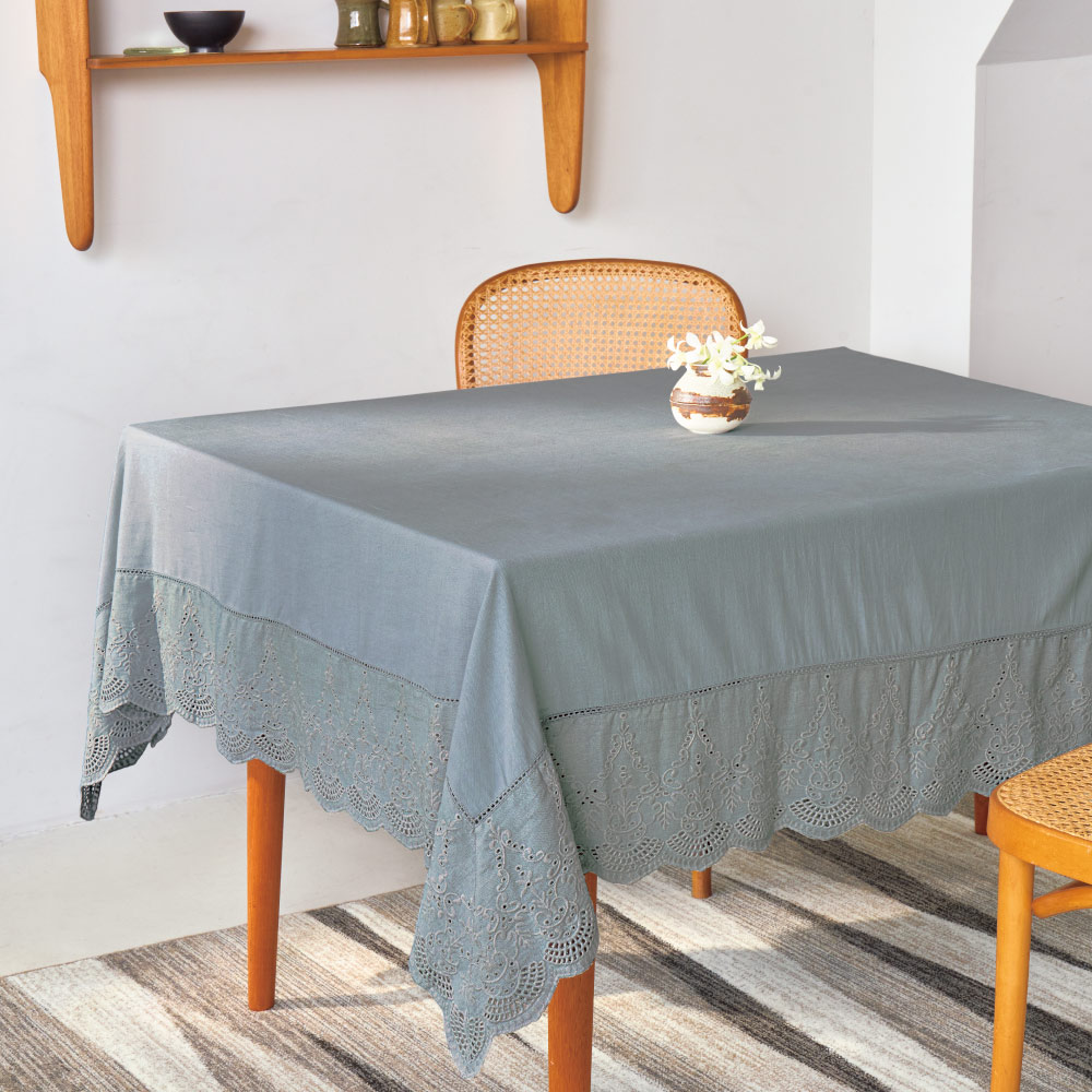 ≪150×250cm≫ はっ水加工 刺しゅうのテーブルクロス テーブルクロス ランチョンマット 601503