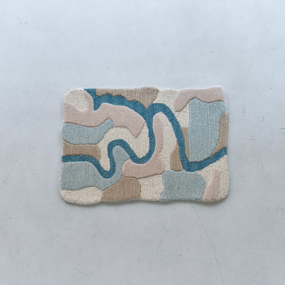 ≪約50×70cm≫ ハンドタフト ウールマット〈ボンフレ〉 玄関マット カーペット ラグ マット 602304