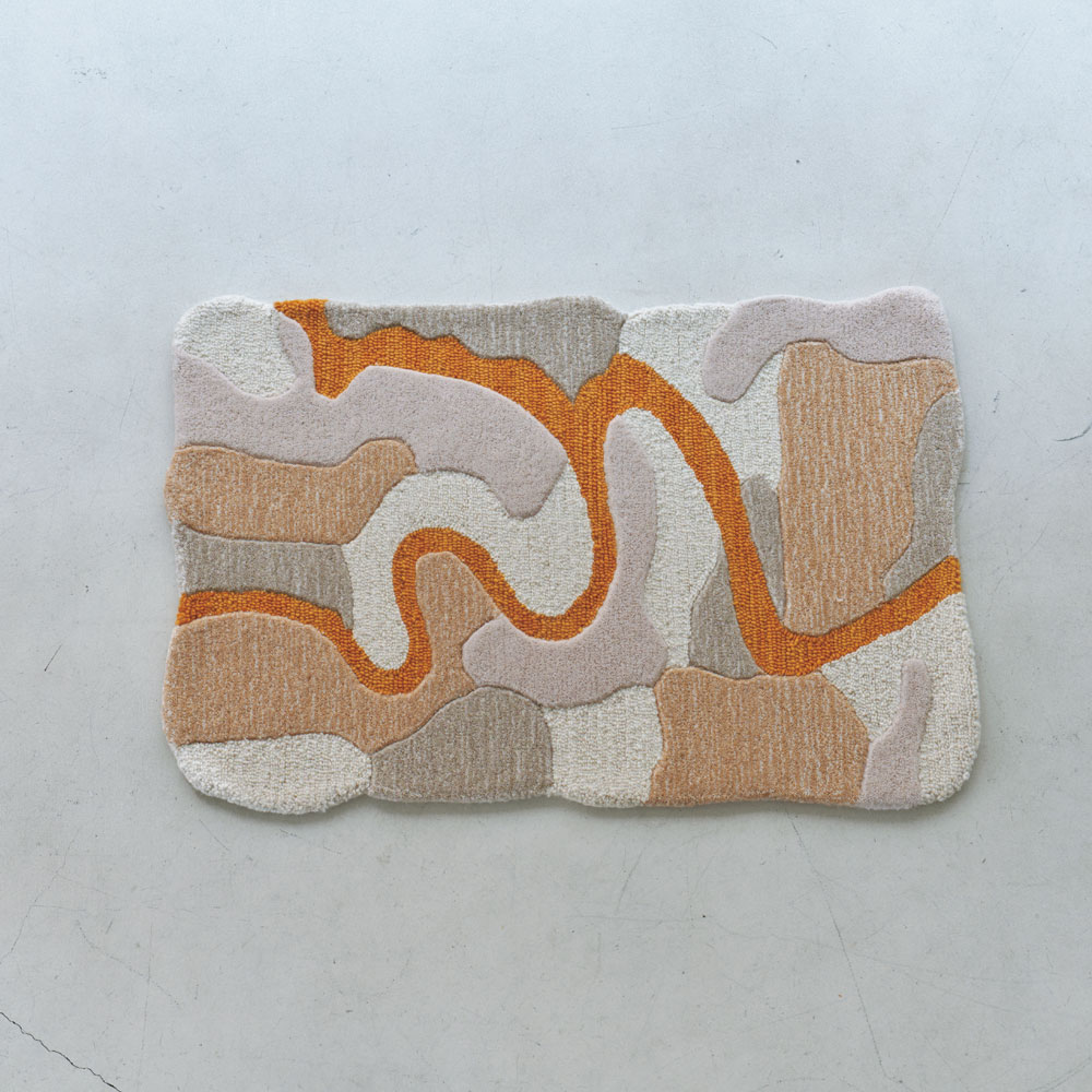 ≪約50×70cm≫ ハンドタフト ウールマット〈ボンフレ〉 玄関マット カーペット ラグ マット 602304