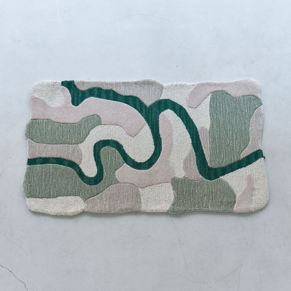 ≪約60×90cm≫ ハンドタフト ウールマット〈ボンフレ〉 玄関マット カーペット ラグ マット 602305