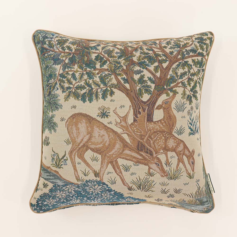 モリスデザインスタジオ ジャカード織 クッションカバー〈ザ・ブルック〉 約45×45cm カバー類 602451