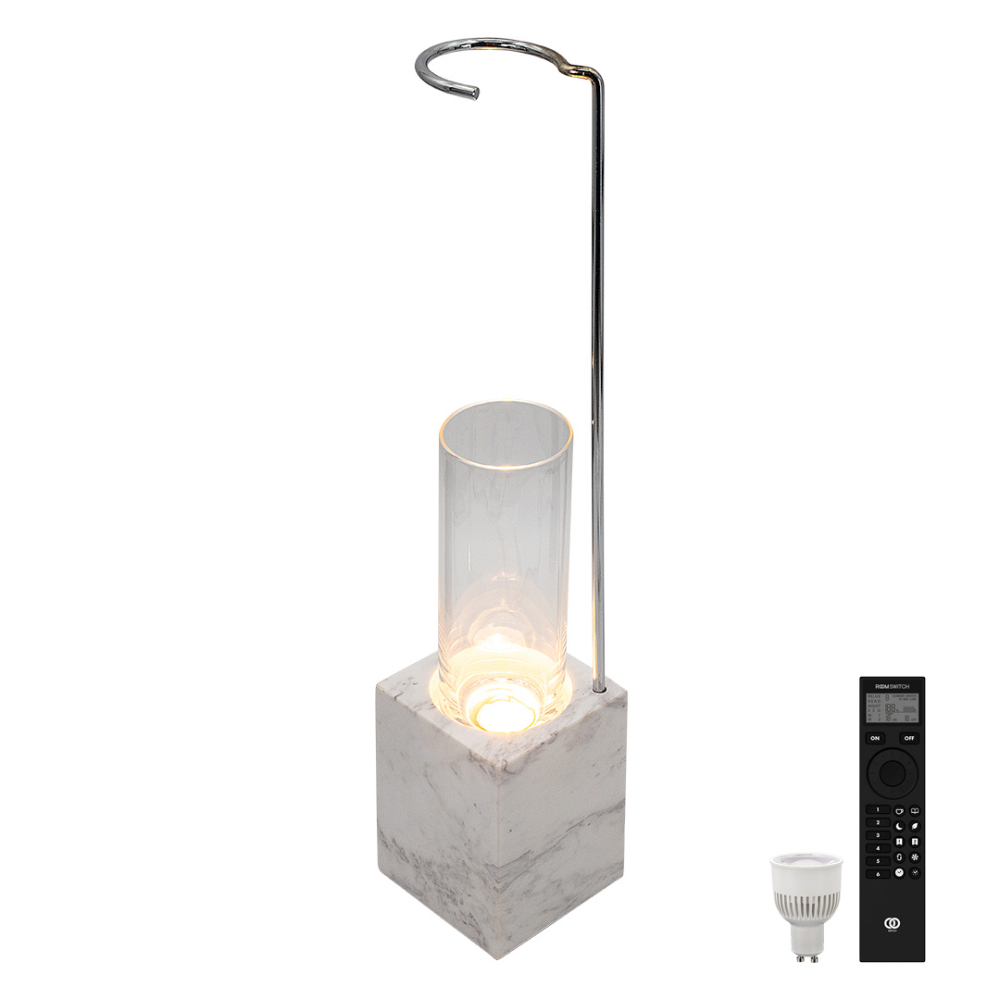 ルミナストーン フロアランプ フラワーベースランプ 調光・調色リモコン付き 照明器具 ライト 時計 602501