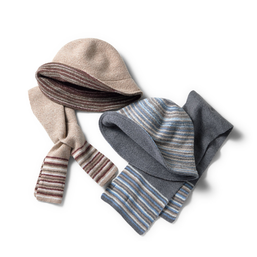 ベル・モード リバーシブル クローシュ＆プチマフラーセット マフラー スヌード ストール スカーフ 602902