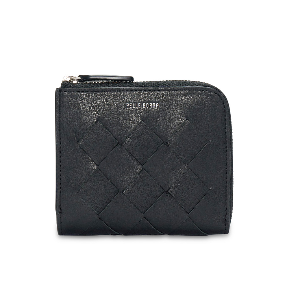 PELLE BORSA/ペレボルサ〈クロノウィーブ〉 メッシュL字ファスナー コンパクト財布 折り財布 財布 ケース ポーチ 603107