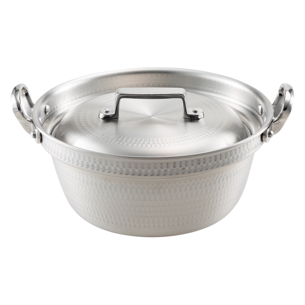 ≪内径24cm≫ 厚板打出し 段付きアルミ鍋 両手鍋 鍋 フライパン 603501