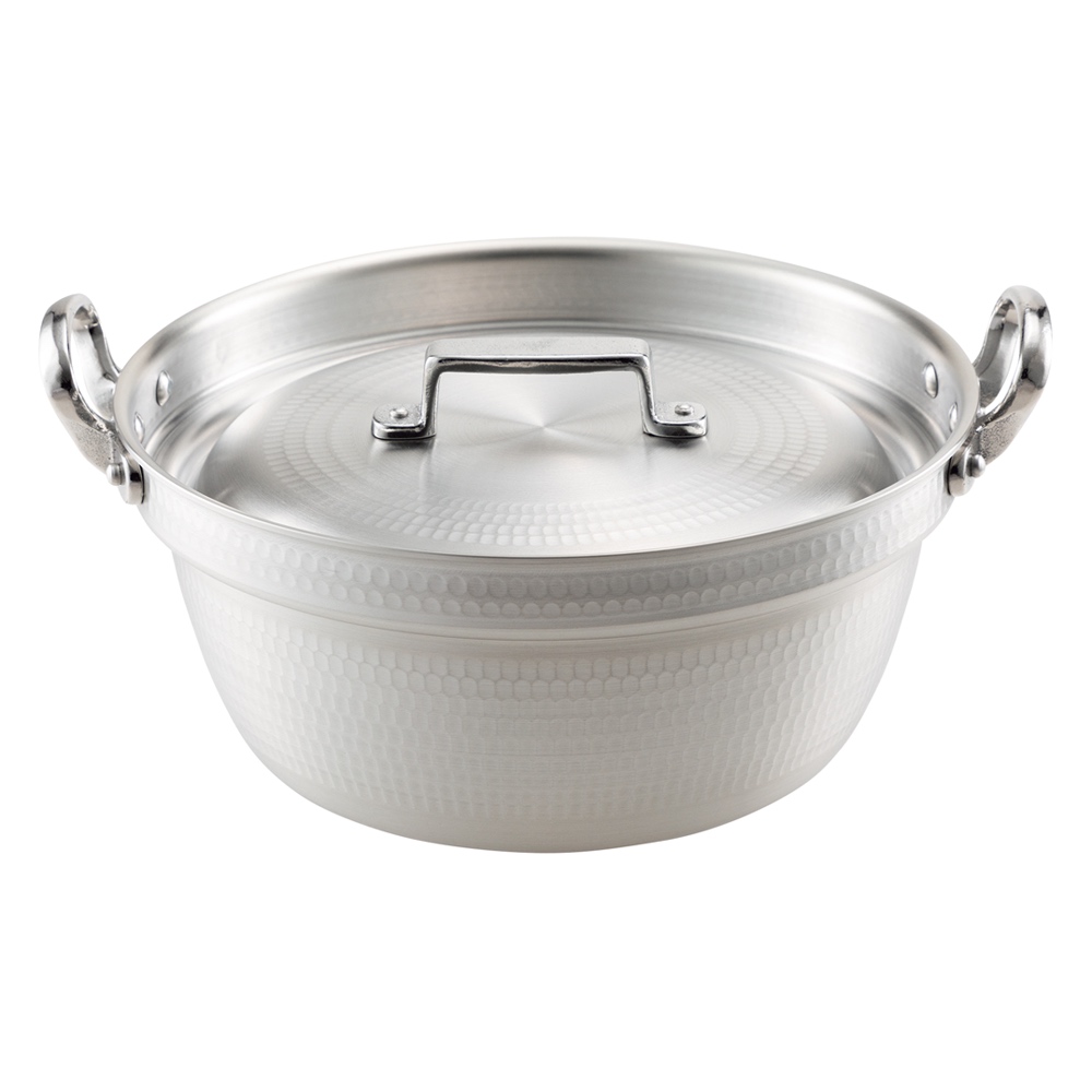 ≪内径27cm≫ 厚板打出し 段付きアルミ鍋 両手鍋 鍋 フライパン 603502