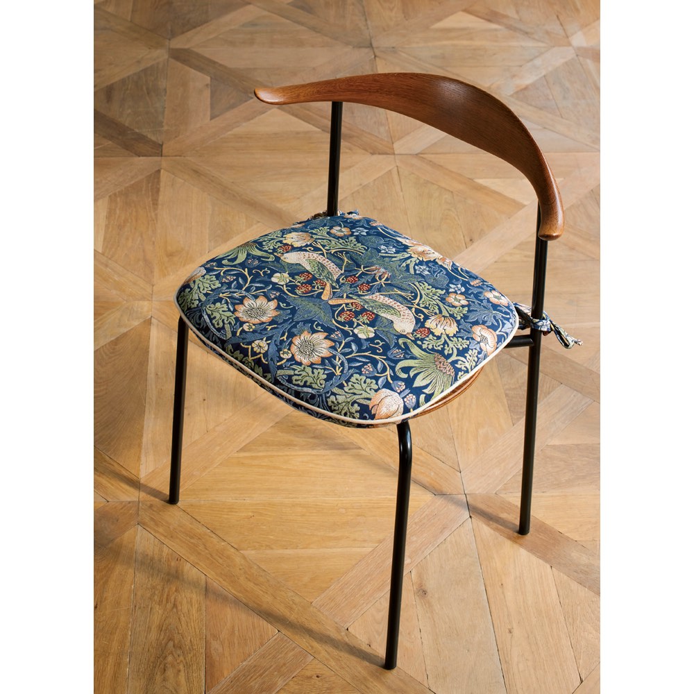 モリスデザインスタジオ ジャカード織シートクッション〈いちご泥棒〉 機能素材タイプ 椅子 カバー類 602412