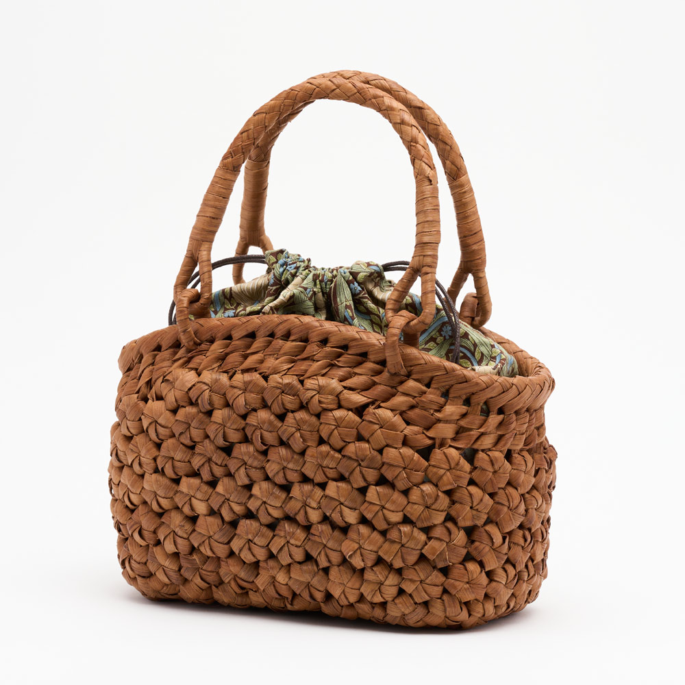 Fabric by ベストオブモリス山葡萄のかごバッグ 六角花編みラウンド かごバッグ メッシュバッグ バッグ 663471
