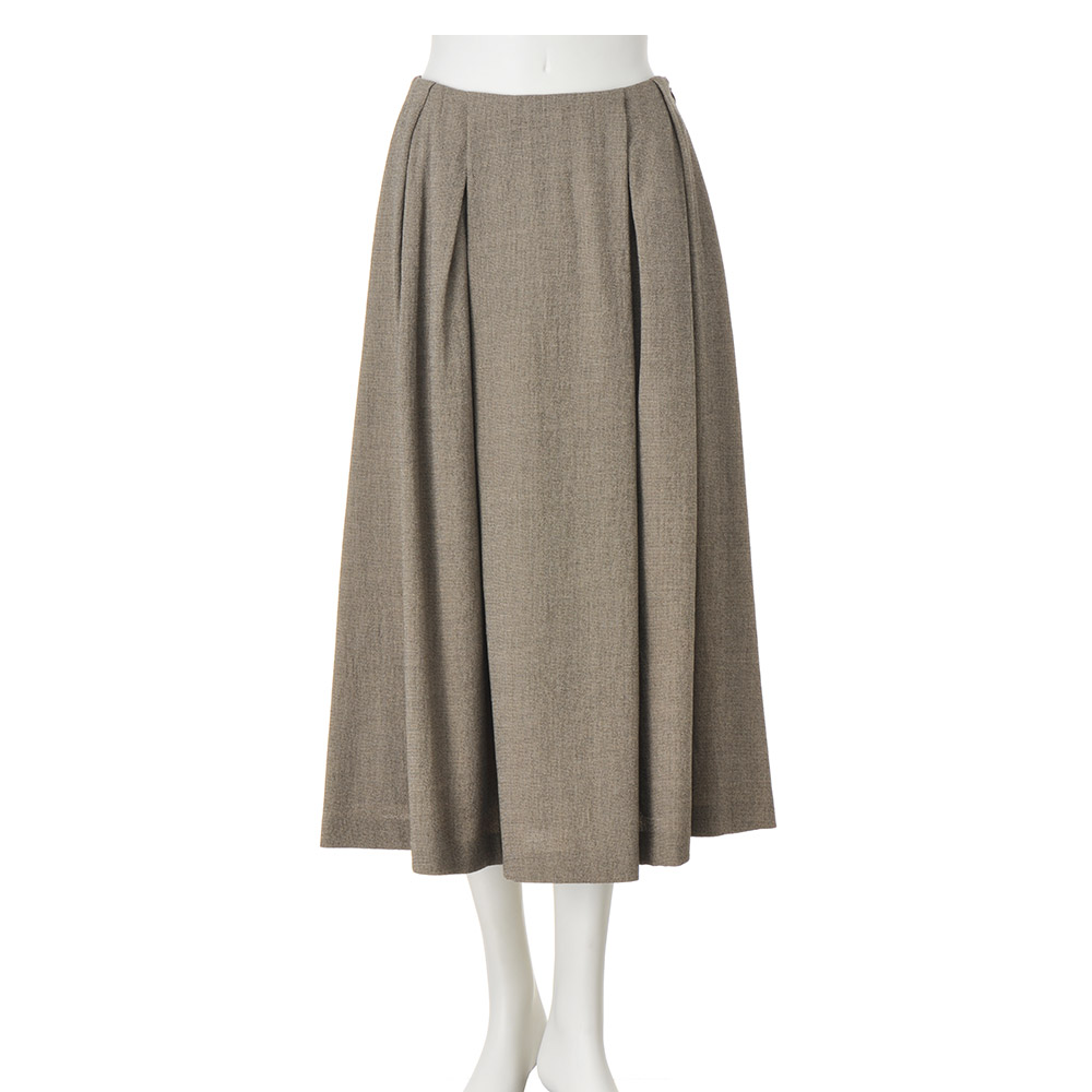 フレアスカート ギャザースカート スカート タック ウール 日本製 「NIKKE」 ミニ千鳥 タックロングスカート 169402
