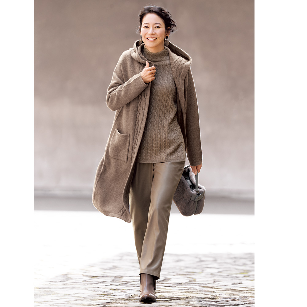 ケーブル編みフレアセーターブラウン計4点 センチメンタル 