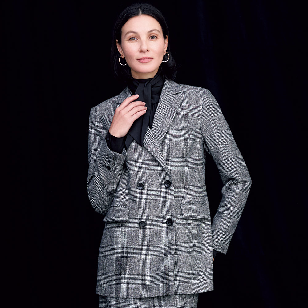 フェルラ社 ベビーアルパカ混 グレンチェックジャケット 通販 - ディノス