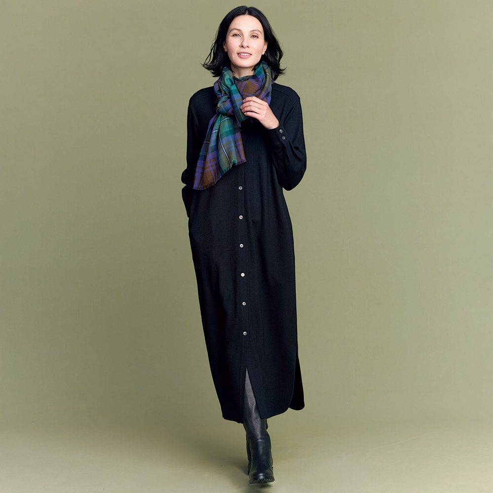 08SIRCUS ウールスムース フリース ロングワンピース フレアスリーブ 0  