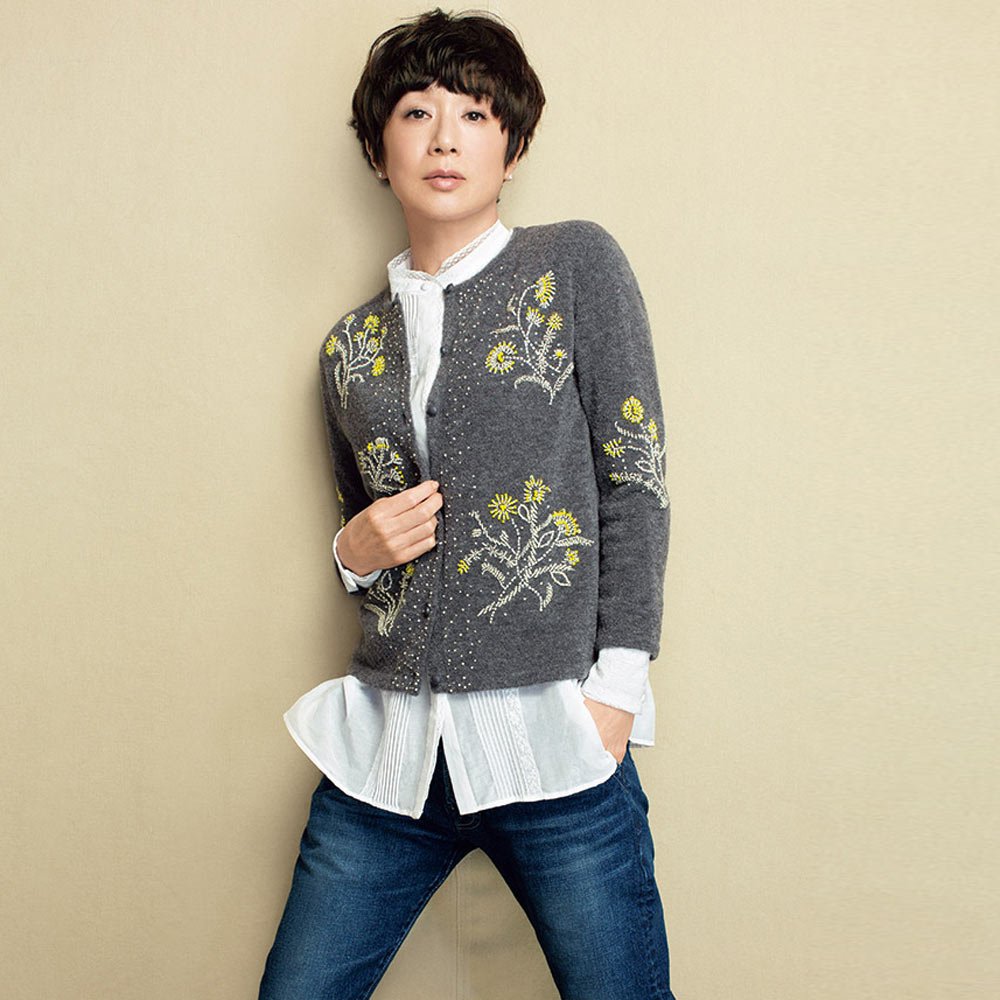 ビーズ刺繍 ブークレニット カーディガン 通販 ディノス