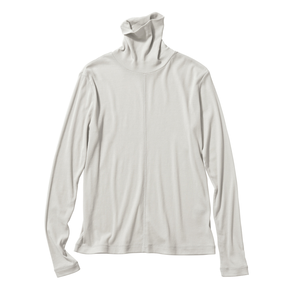 強撚コットン タートルネックプルオーバー プルオーバー シャツ ブラウス A21202