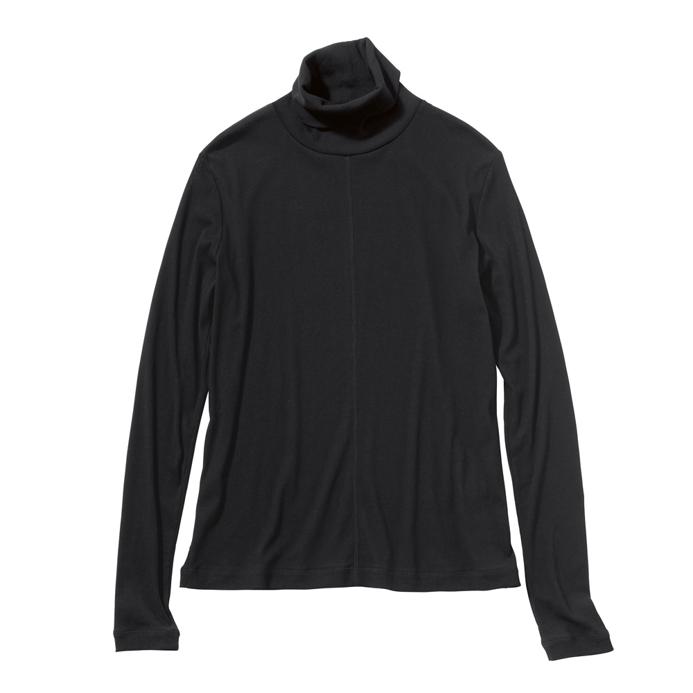 強撚コットン タートルネックプルオーバー プルオーバー シャツ ブラウス A21202