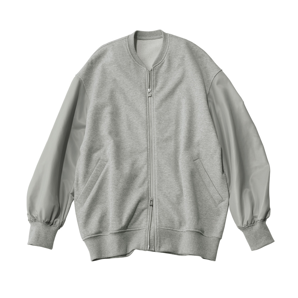 異素材使い スウェットジップブルゾン ブルゾン ジャケット A22602