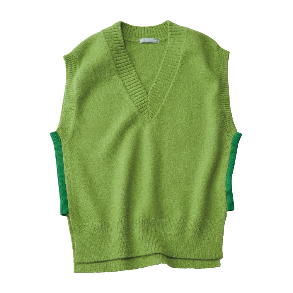 バイカラーVネックニットベスト ニットベスト ニット セーター A22701