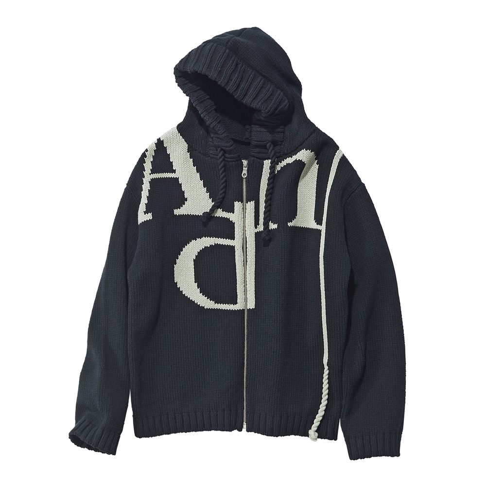 ロゴインターシャ ニットジップパーカー パーカー スウェット トレーナー A22702