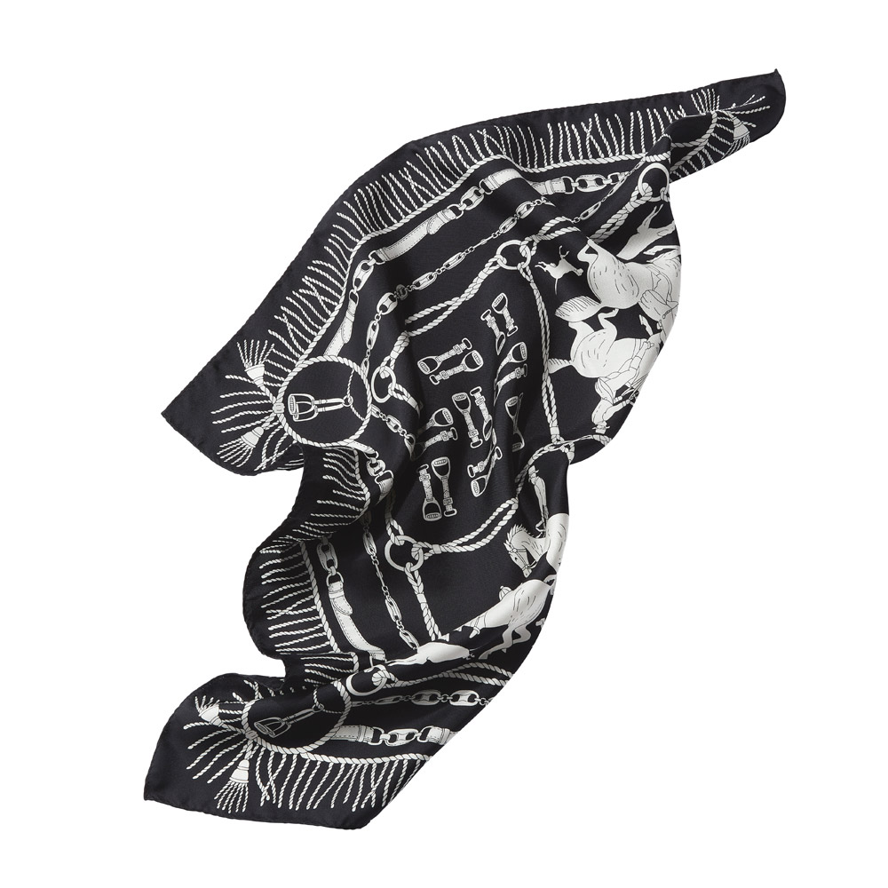 ホース柄 シルクプリント プチスカーフ スカーフ ストール マフラー A25301