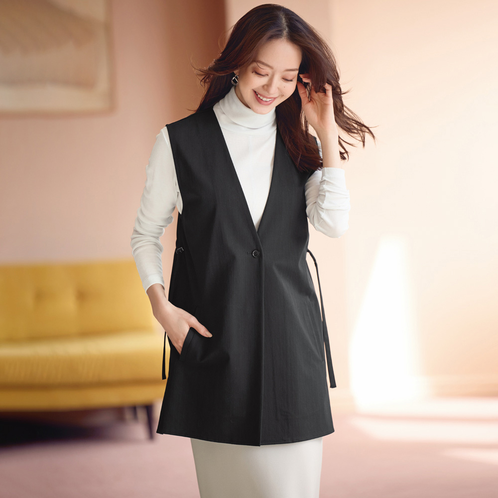 トリコットジャージー 深Vネック ジレ 通販 - ディノス