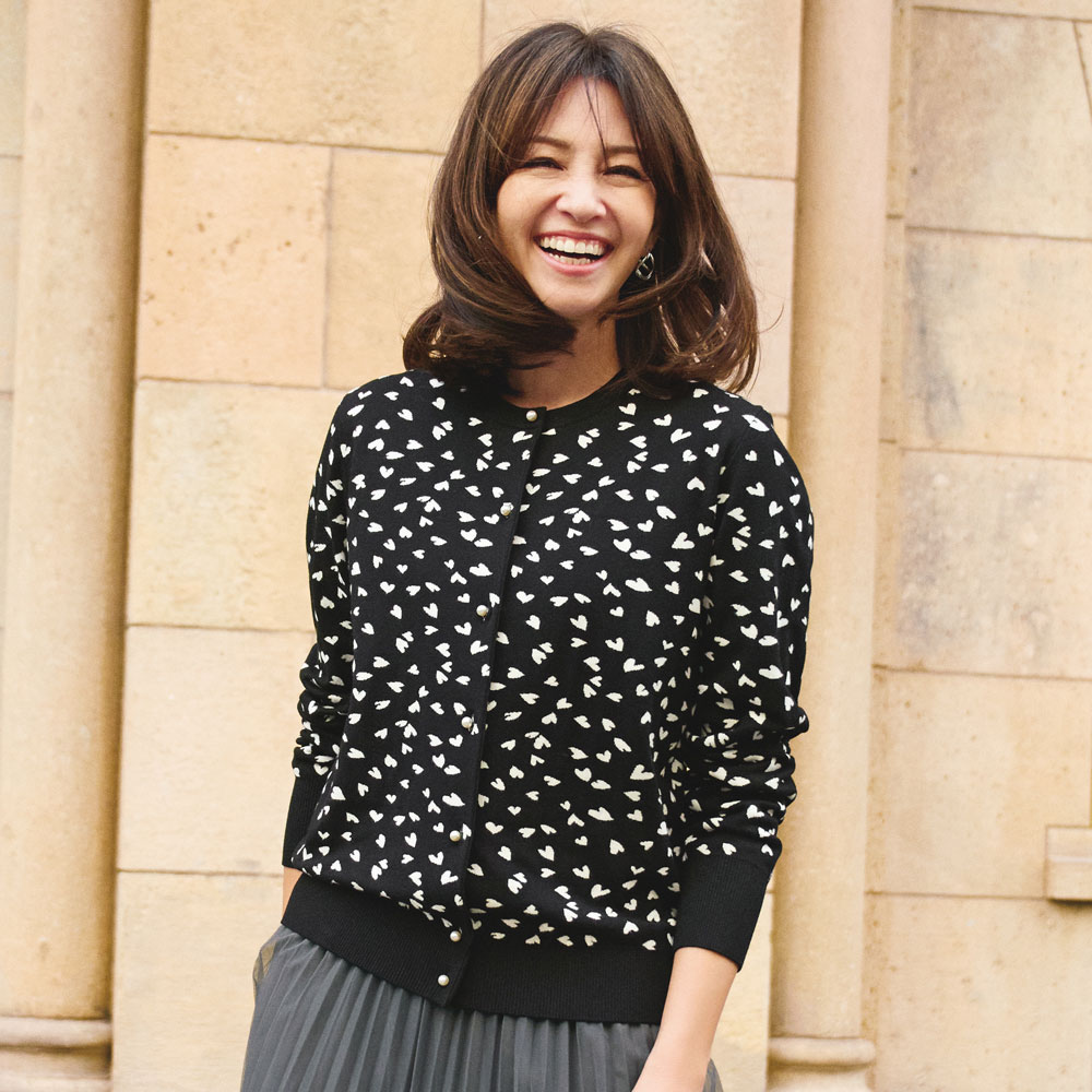 ハート柄 ジャカード カーディガン ショートカーディガン カーディガン ボレロ A24101