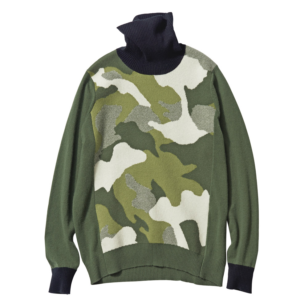 カシミヤニット 迷彩 ジャカード プルオーバー ニットセーター ニット セーター A27301