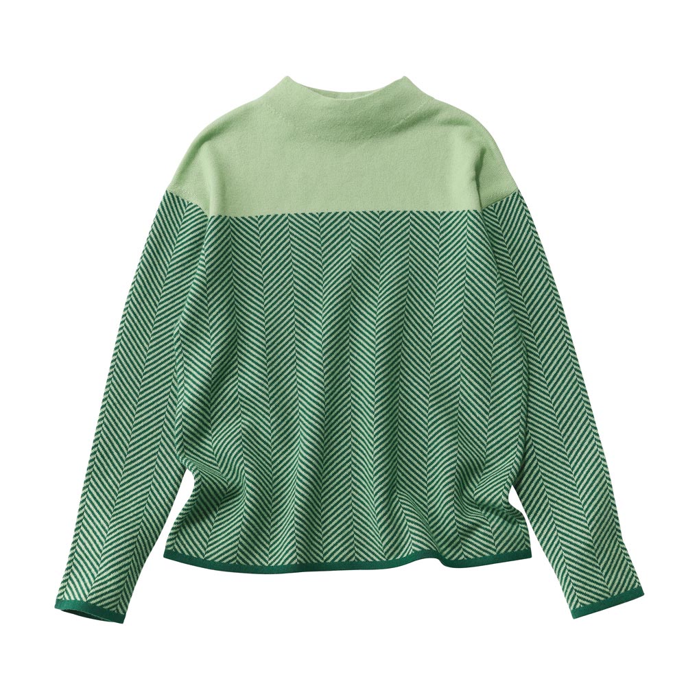 カシミヤニット ヘリンボーンジャカード プルオーバー ニットセーター ニット セーター A27501