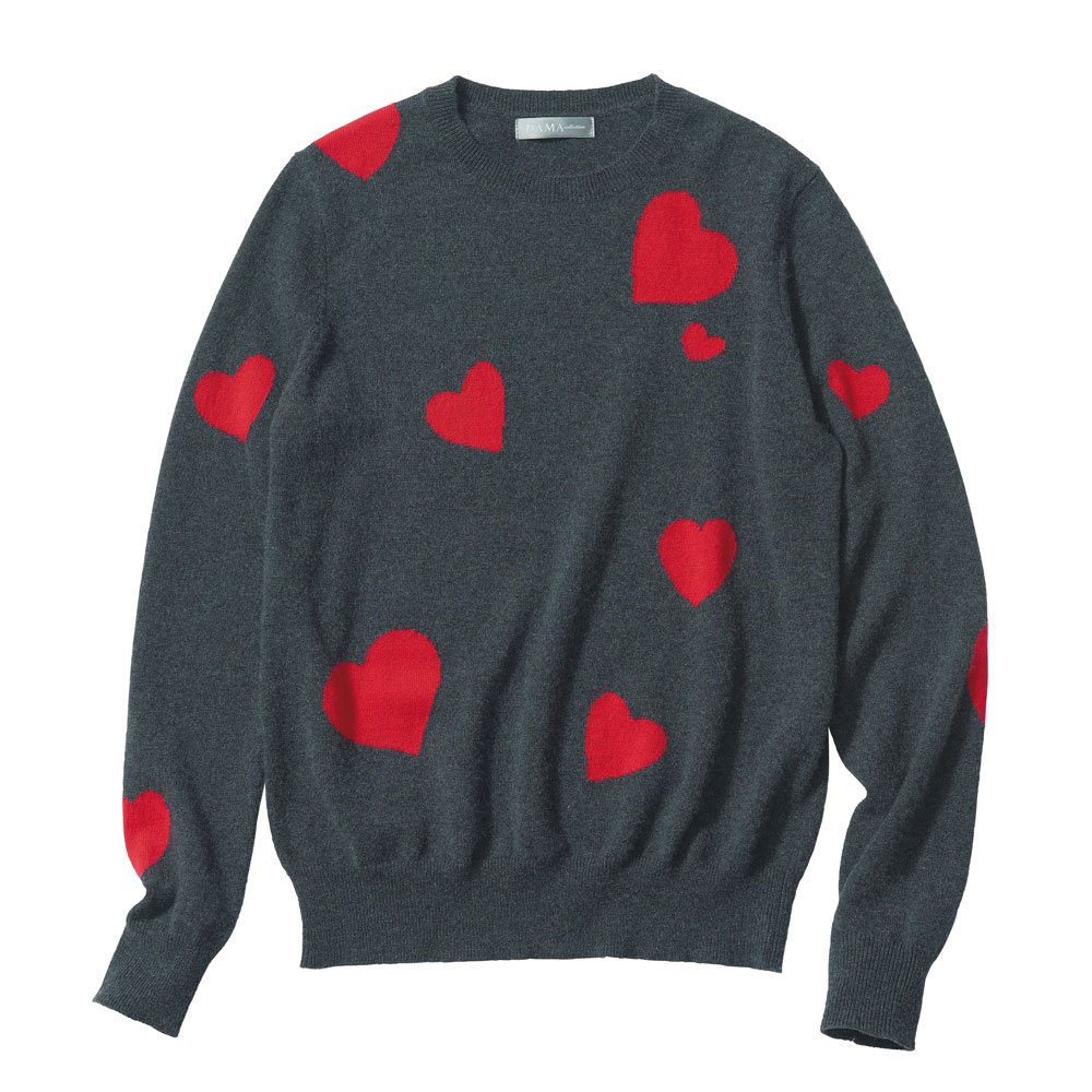 カシミヤニット ハート柄 インターシャ プルオーバー ニットセーター ニット セーター A27601