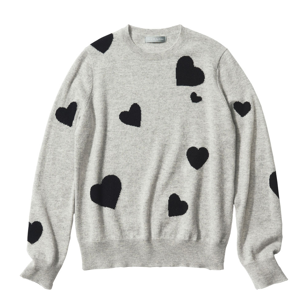 カシミヤニット ハート柄 インターシャ プルオーバー ニットセーター ニット セーター A27601