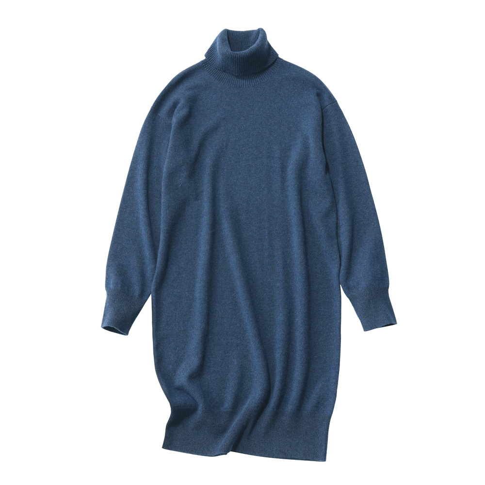 カシミヤニット タートルネック ワンピース ニットワンピース ワンピース A28001
