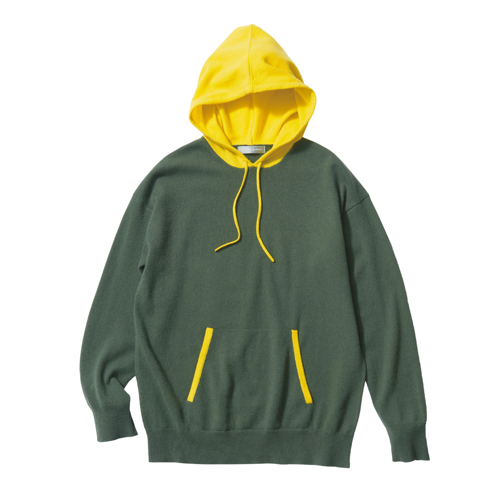 カシミヤニット 配色 パーカー パーカー スウェット トレーナー A28203