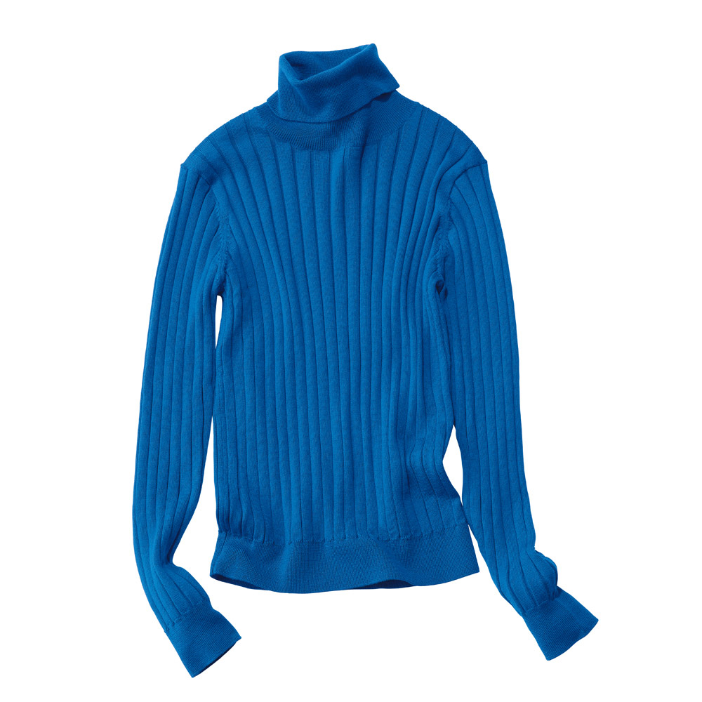 エクストラファインメリノウールニット ワイドリブ タートルネック プルオーバー ニットセーター ニット セーター A31001