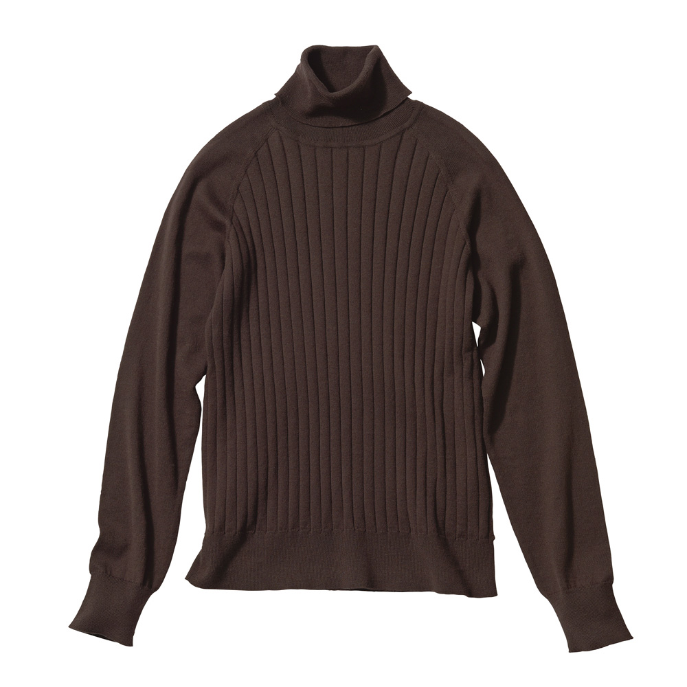 コットンカシミヤ リブニット タートルネック プルオーバー ニットセーター ニット セーター A32401