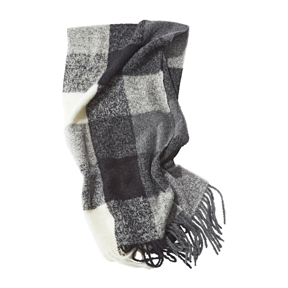 ペルー製アルパカ混 ブロックチェック マフラー マフラー スヌード ストール スカーフ A32501